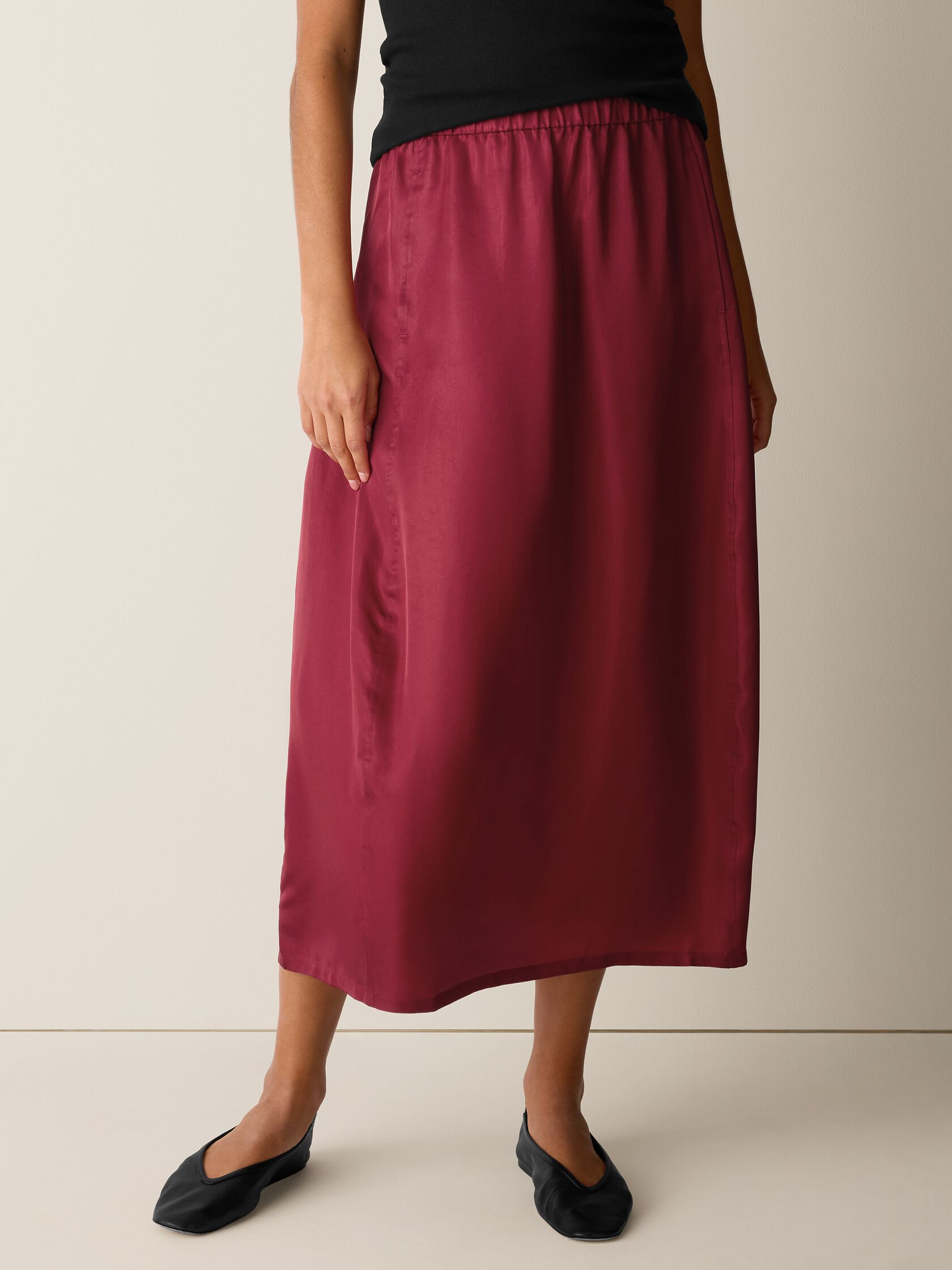 Lightweight Satin Shimmer Lantern Skirt