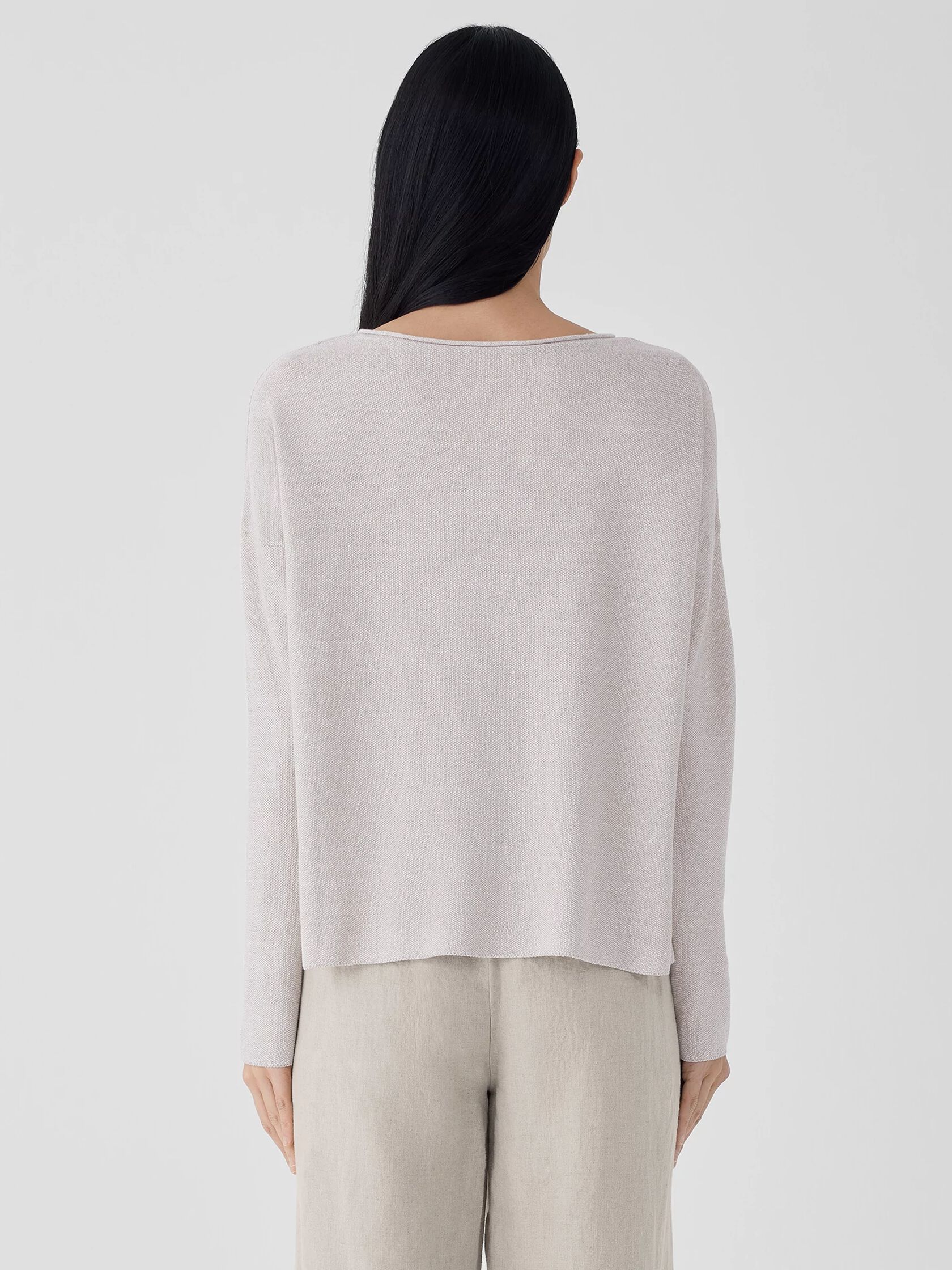 Organic Linen Cotton Jewel Neck Box-Top