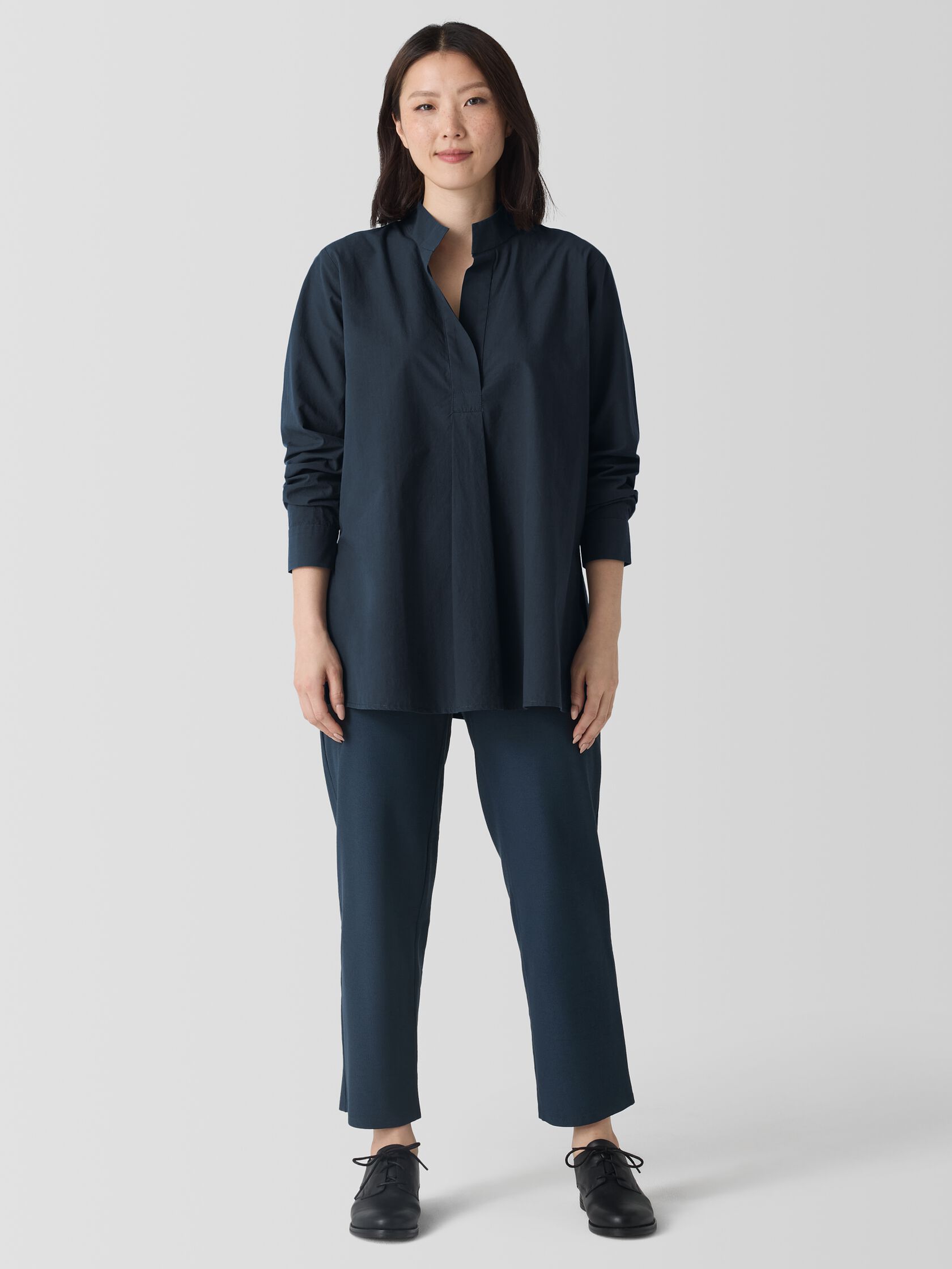 Washable Stretch Crepe Straight Pant