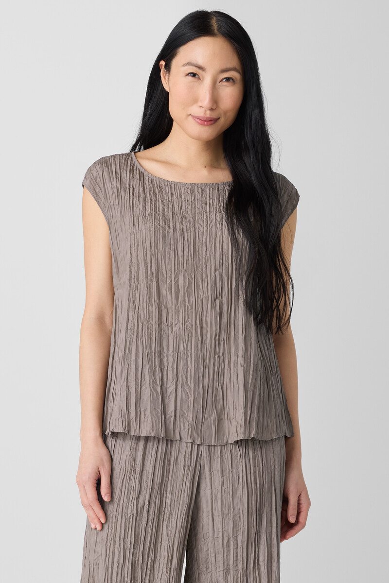 Crushed Silk Ballet Neck Top Crushed Silk Ballet Neck Top