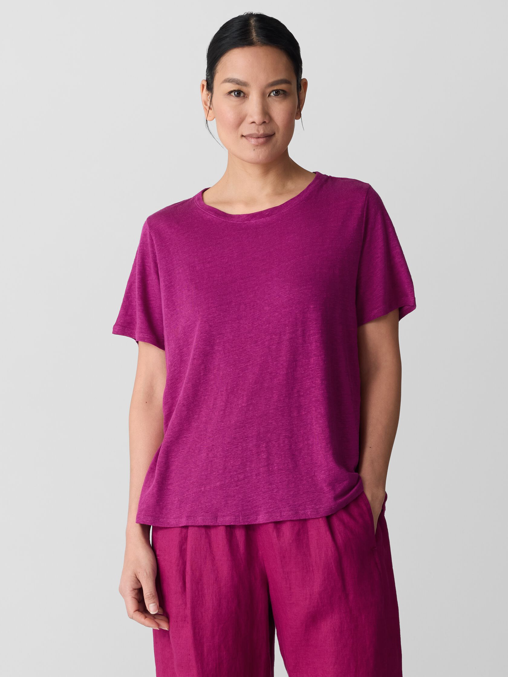 Organic Linen Jersey Crew Neck Tee