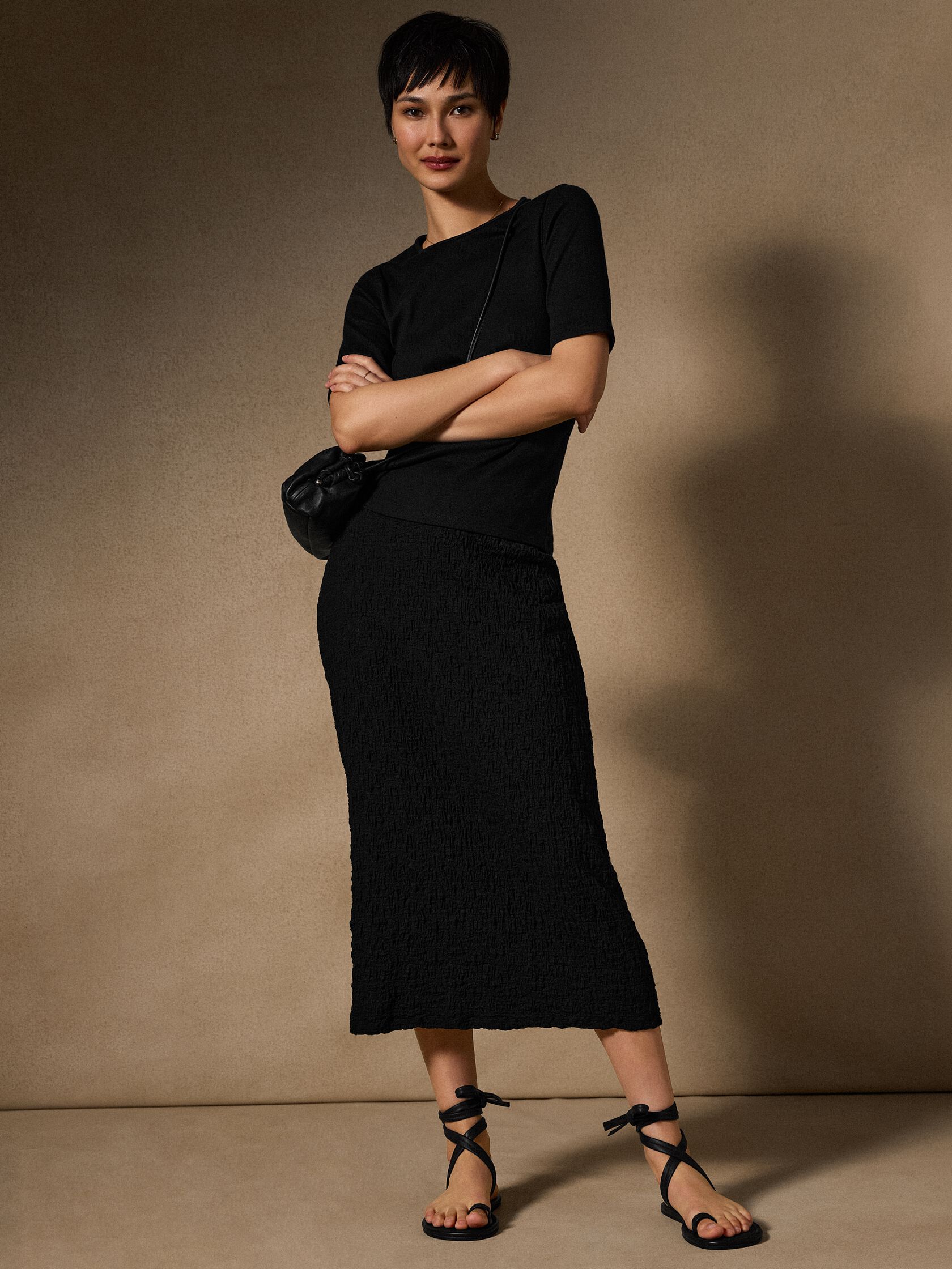 Bubble Jacquard Pencil Skirt