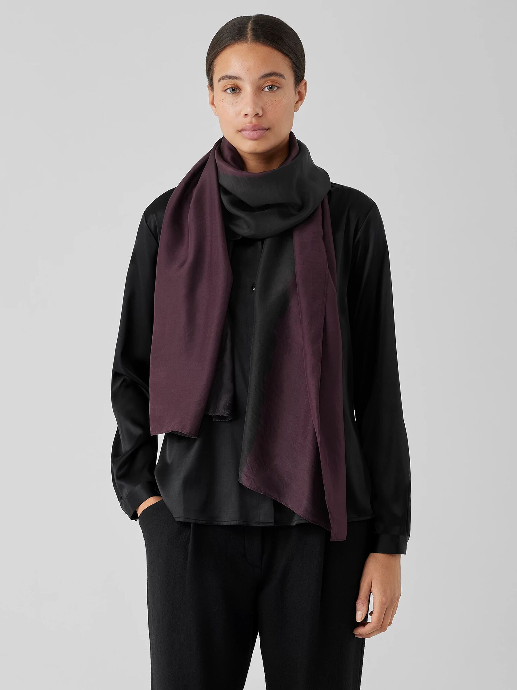 Hand-Dyed Abstract Silk Scarf
