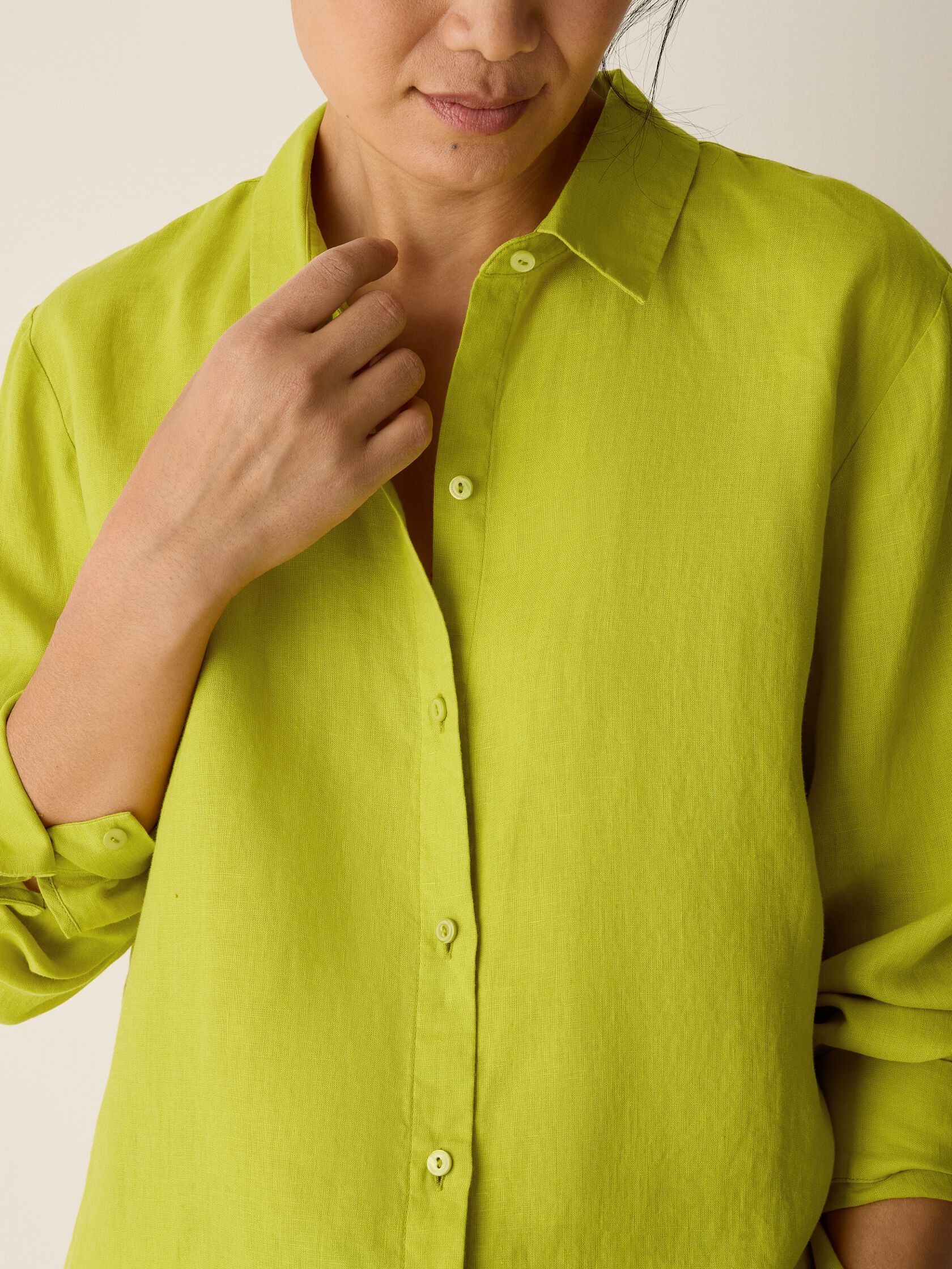 Organic Handkerchief Linen Classic Collar Shirt