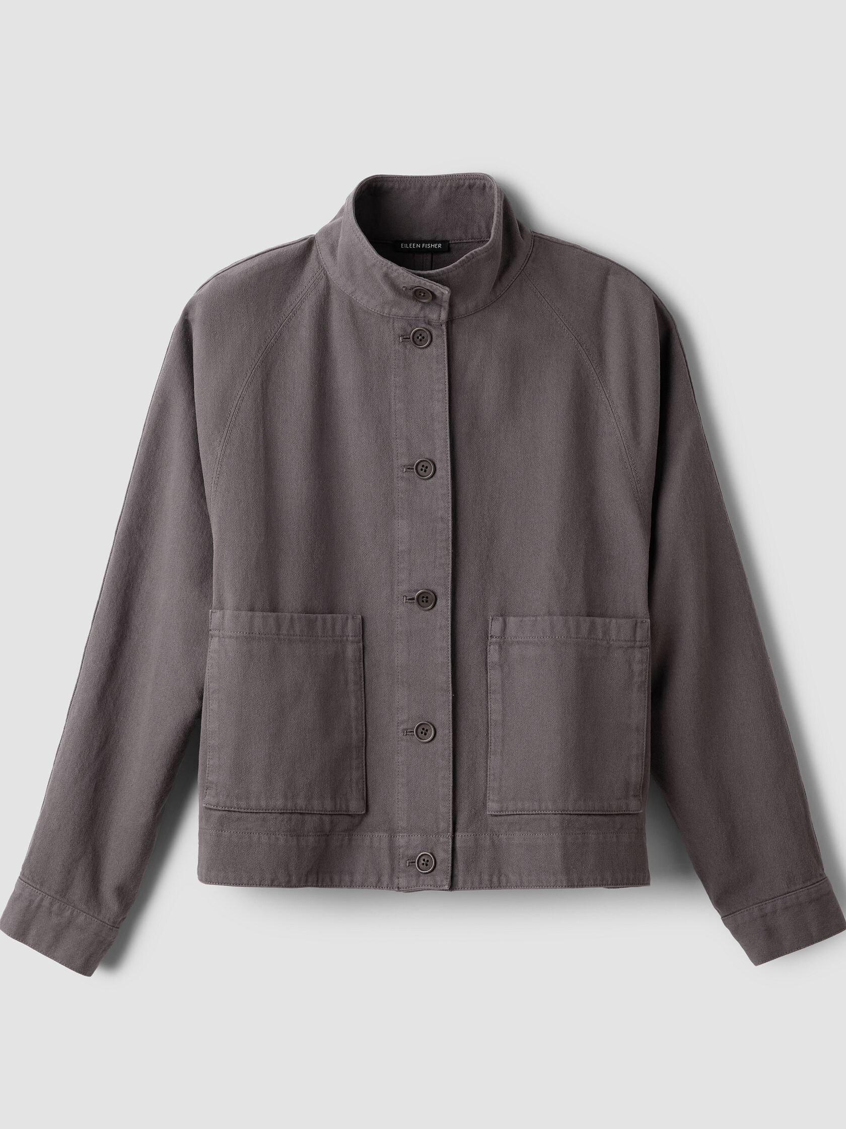 Garment-Dyed Utility Organic Cotton Stand Collar Jacket