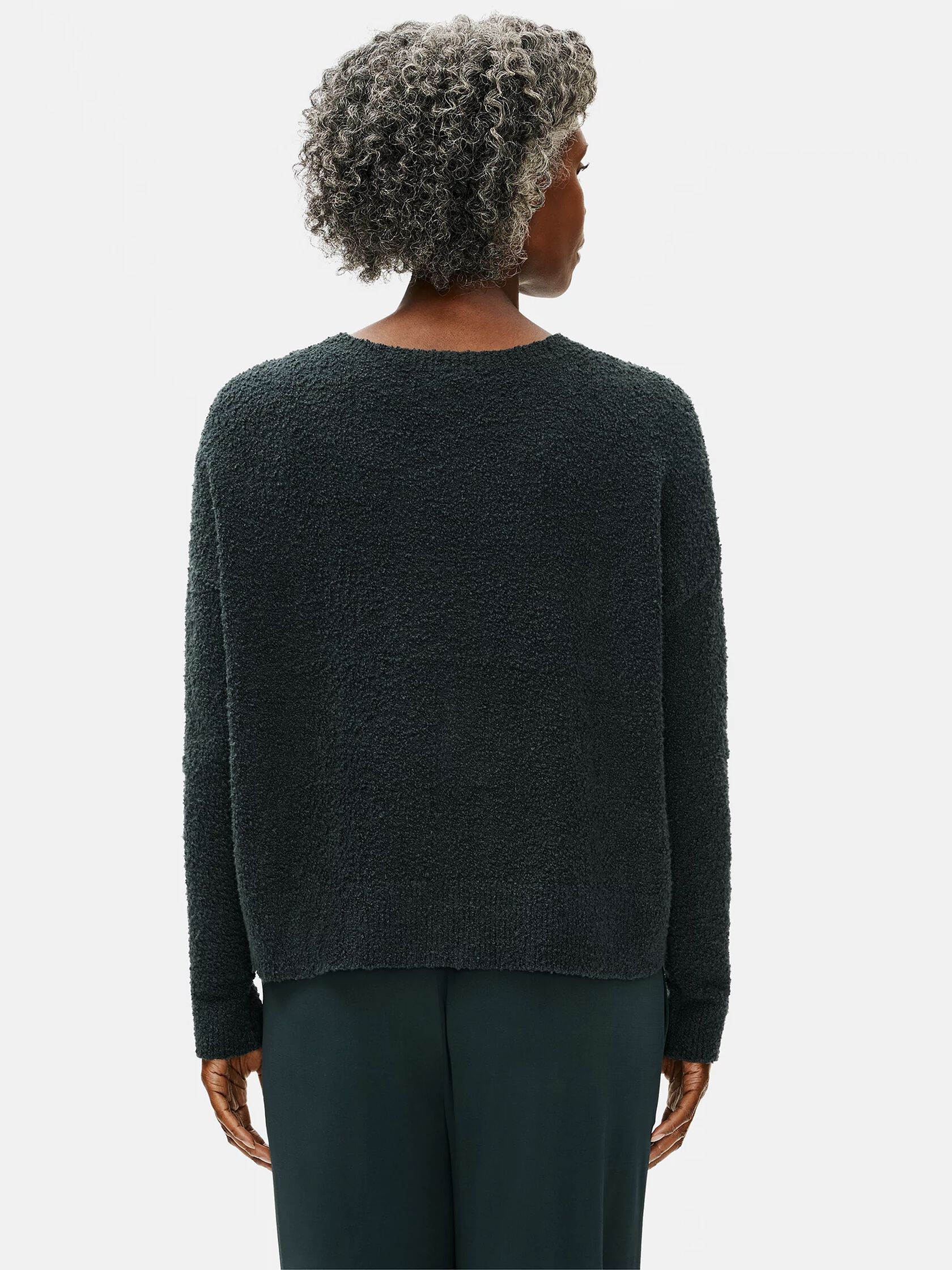 Organic Cotton Boucle Crew Neck Box-Top