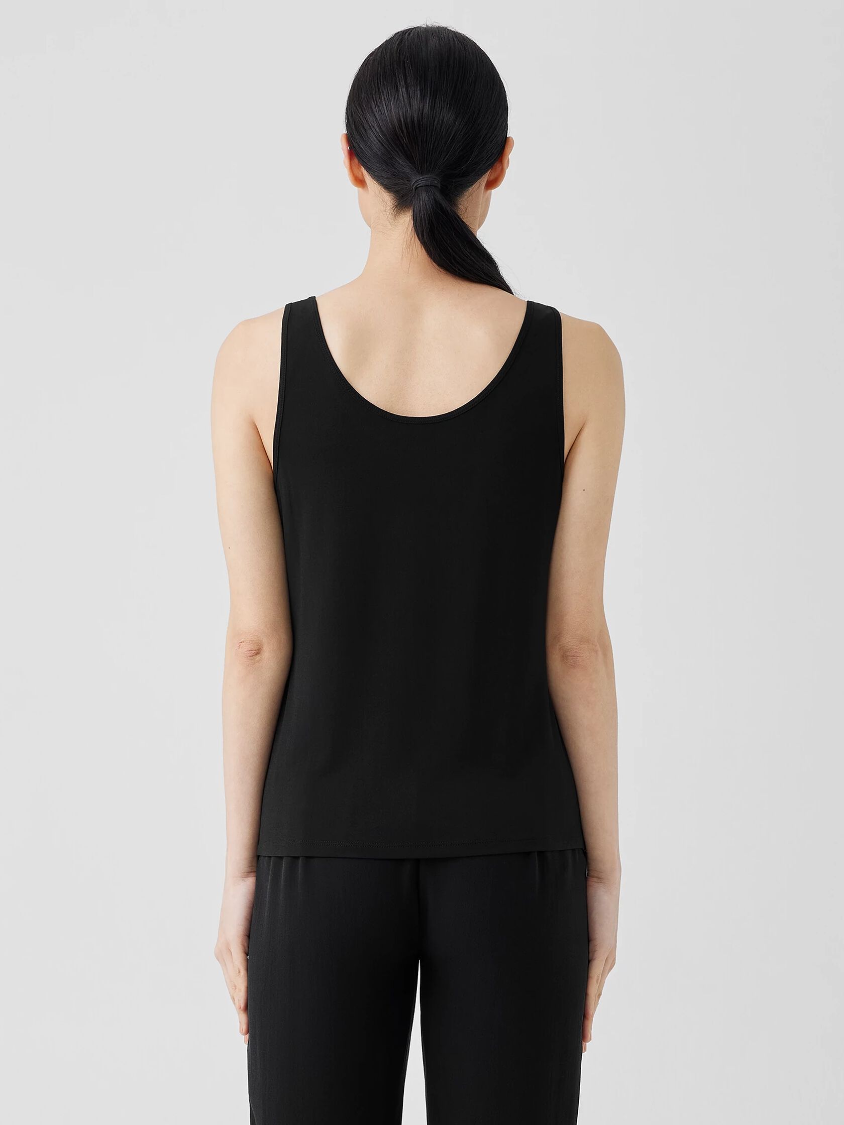 Stretch Silk Jersey Scoop Neck Tank