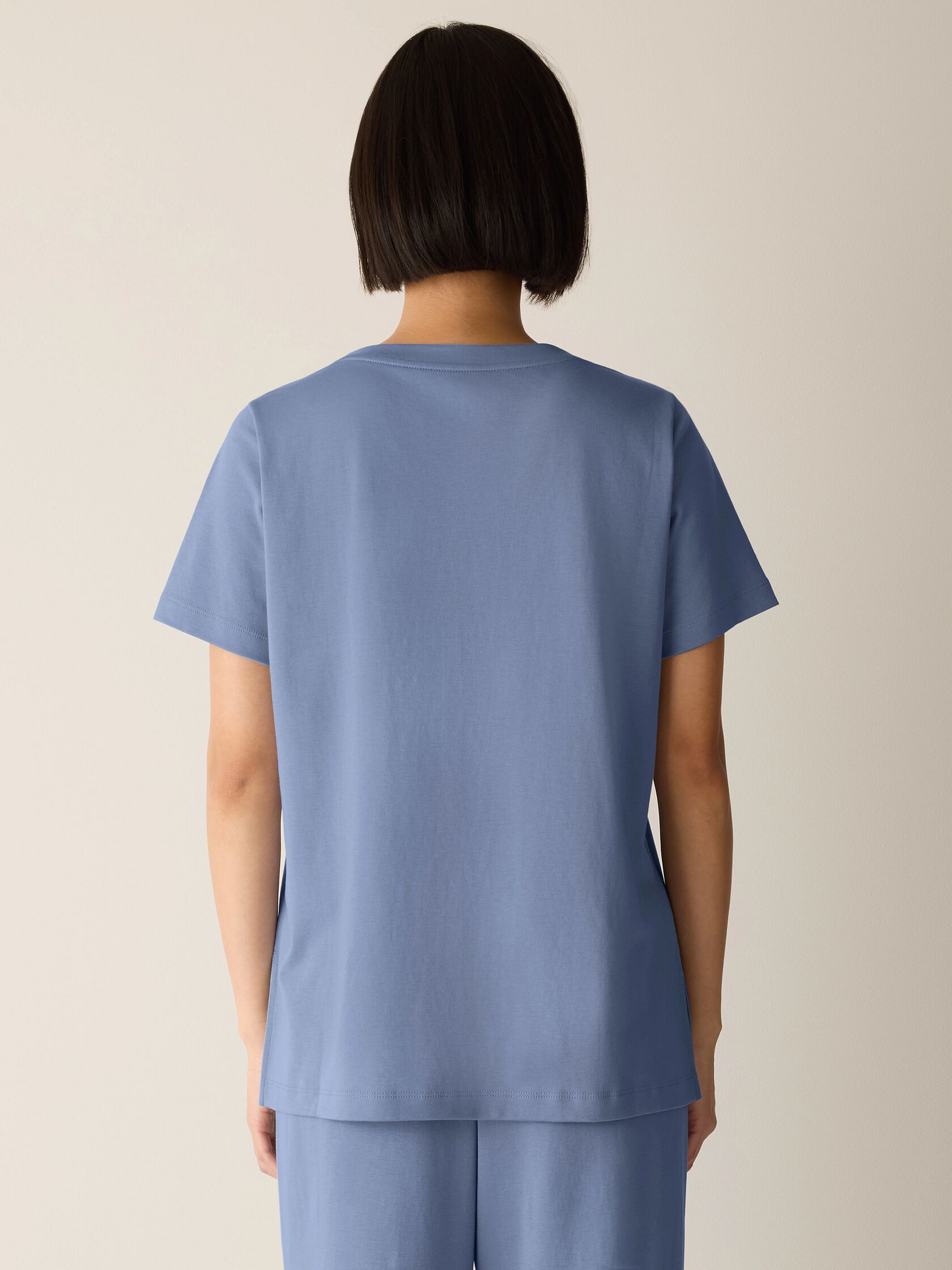 Organic Cotton Interlock Jewel Neck Sleep Tee
