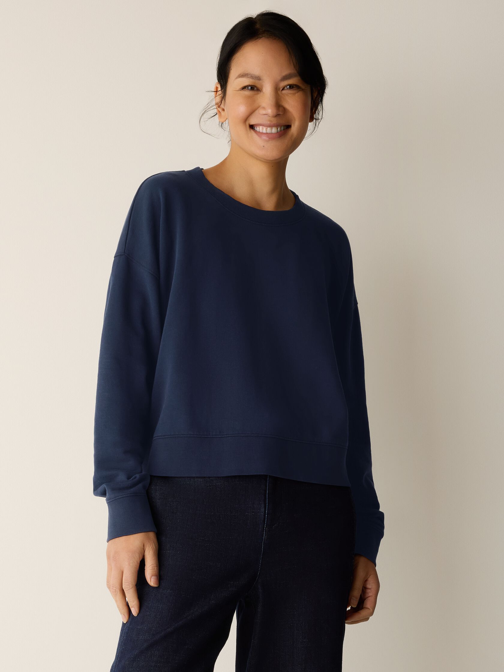 Garment-Dyed Organic Cotton Terry Cropped Box-Top