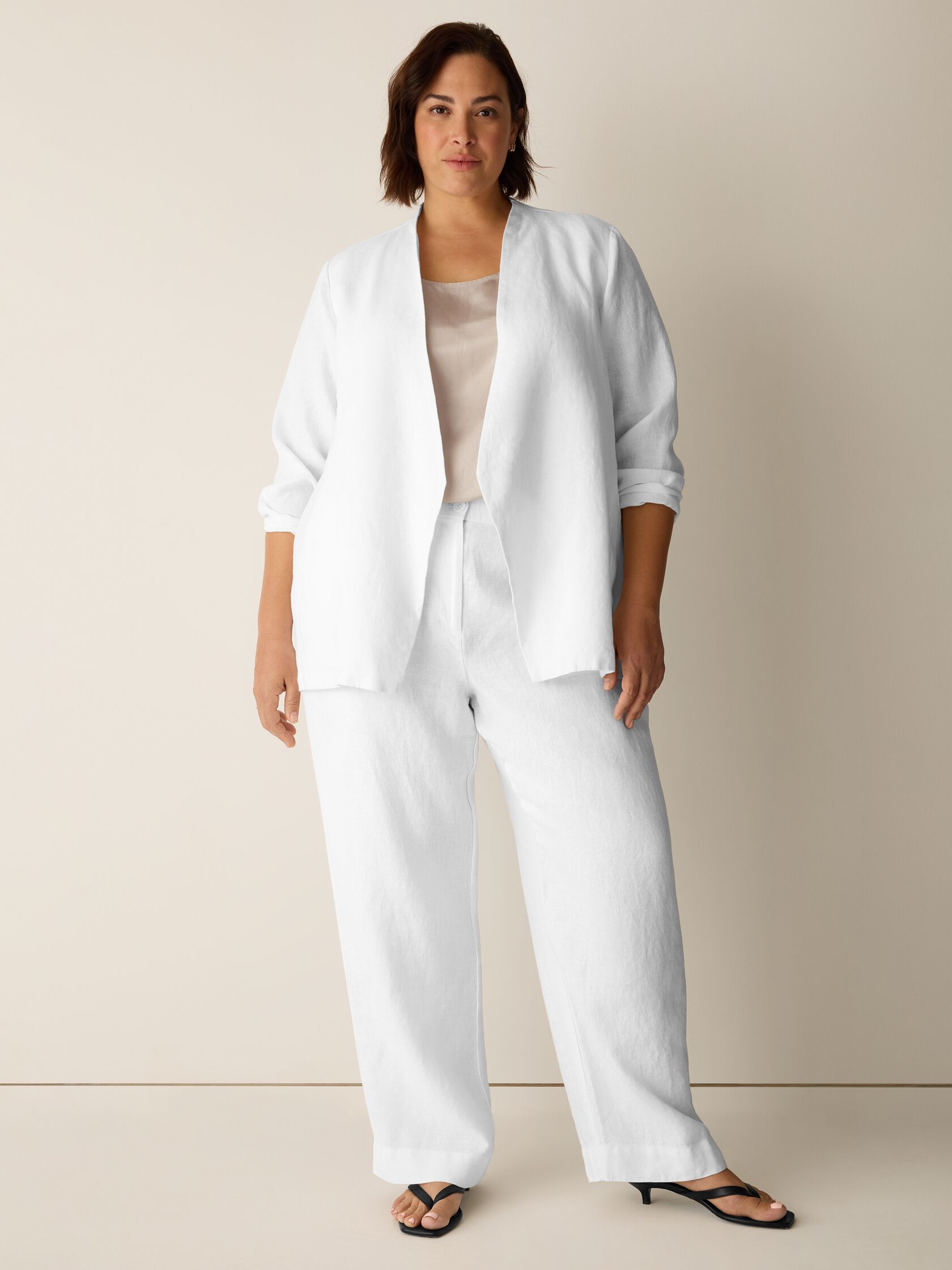 Heavy Organic Linen Full-Length Straight Trouser