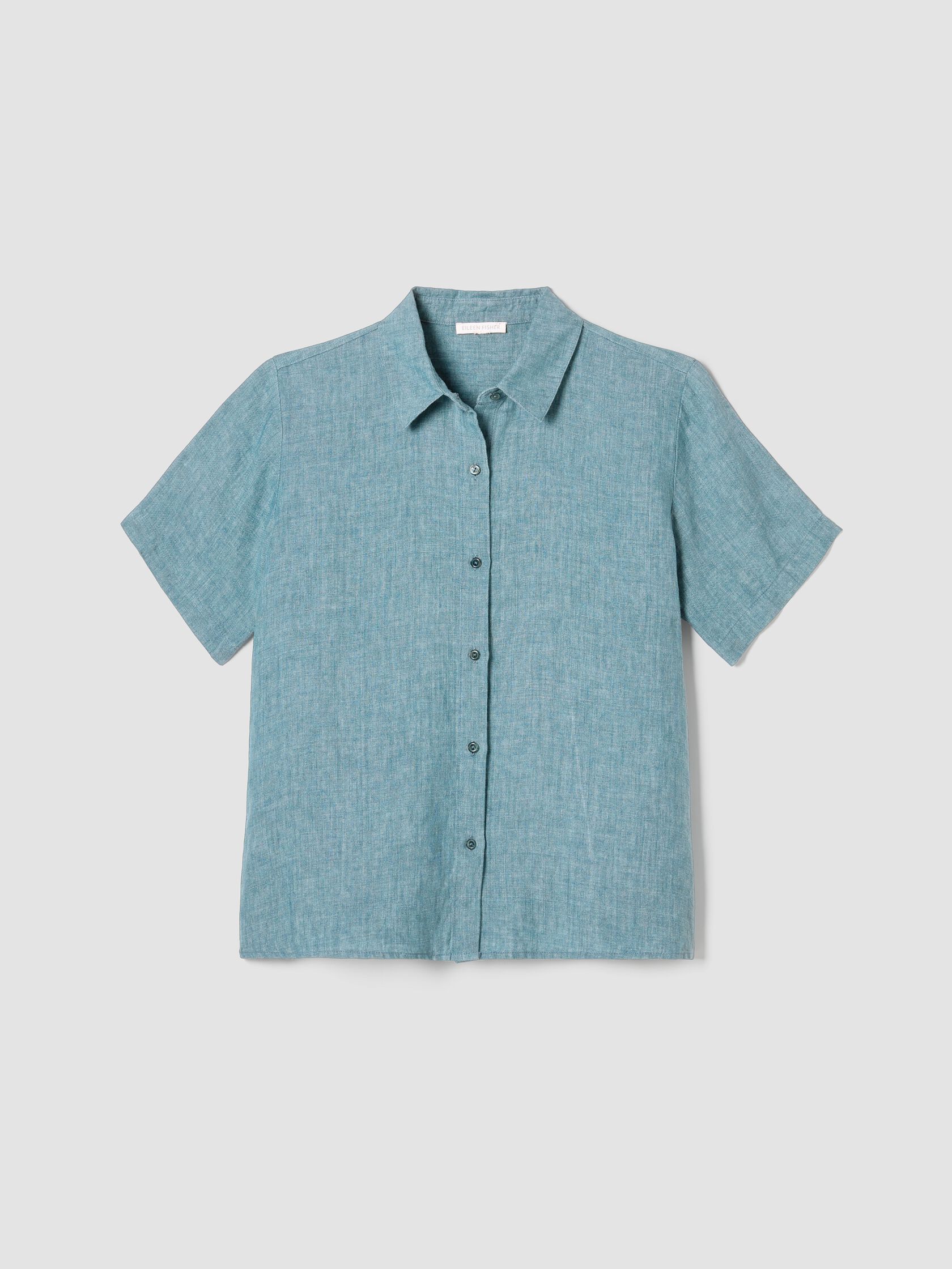 Washed Organic Linen Délavé Short-Sleeve Shirt