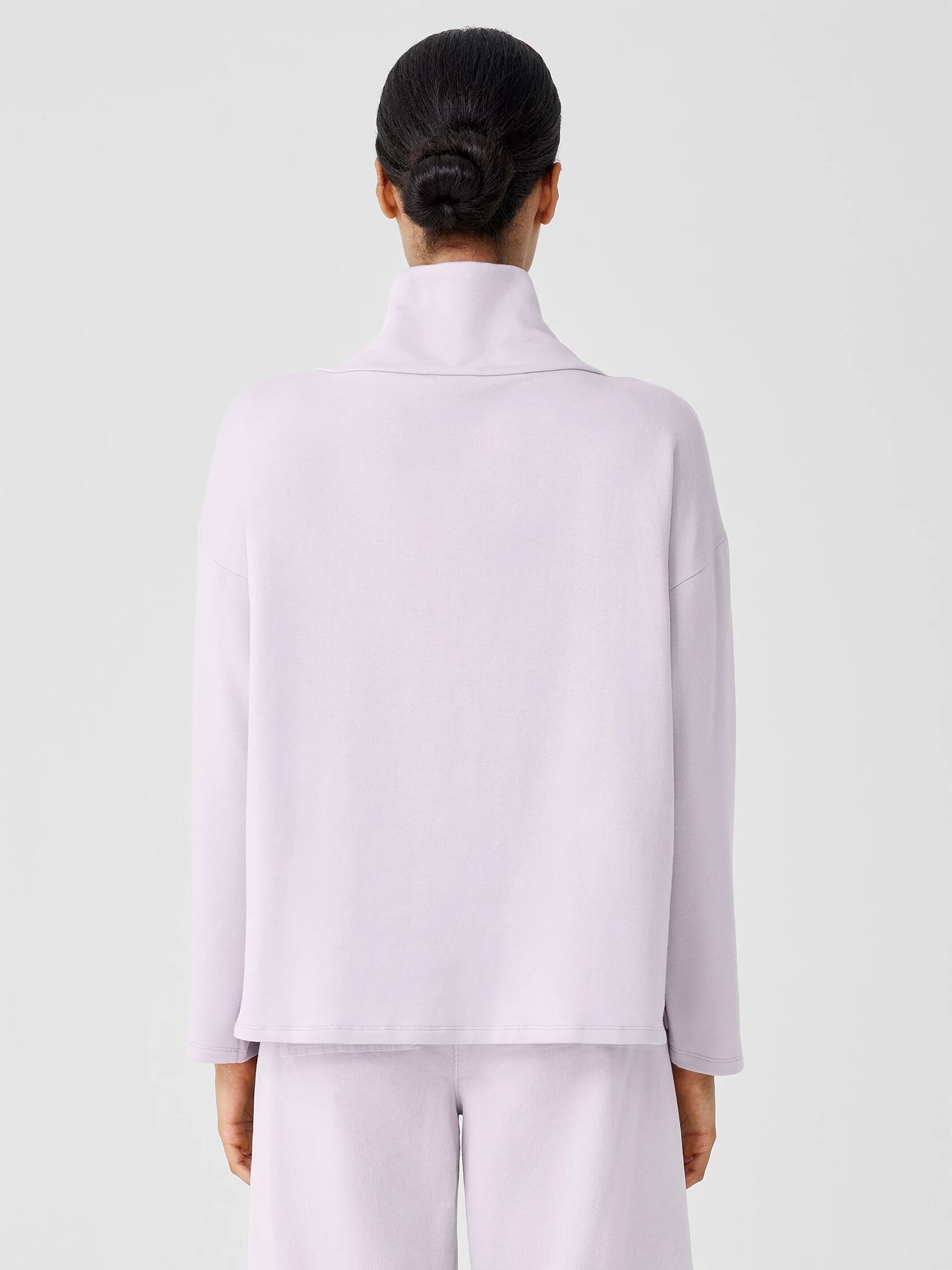 Cozy Brushed Terry Hug Funnel Neck Box-Top