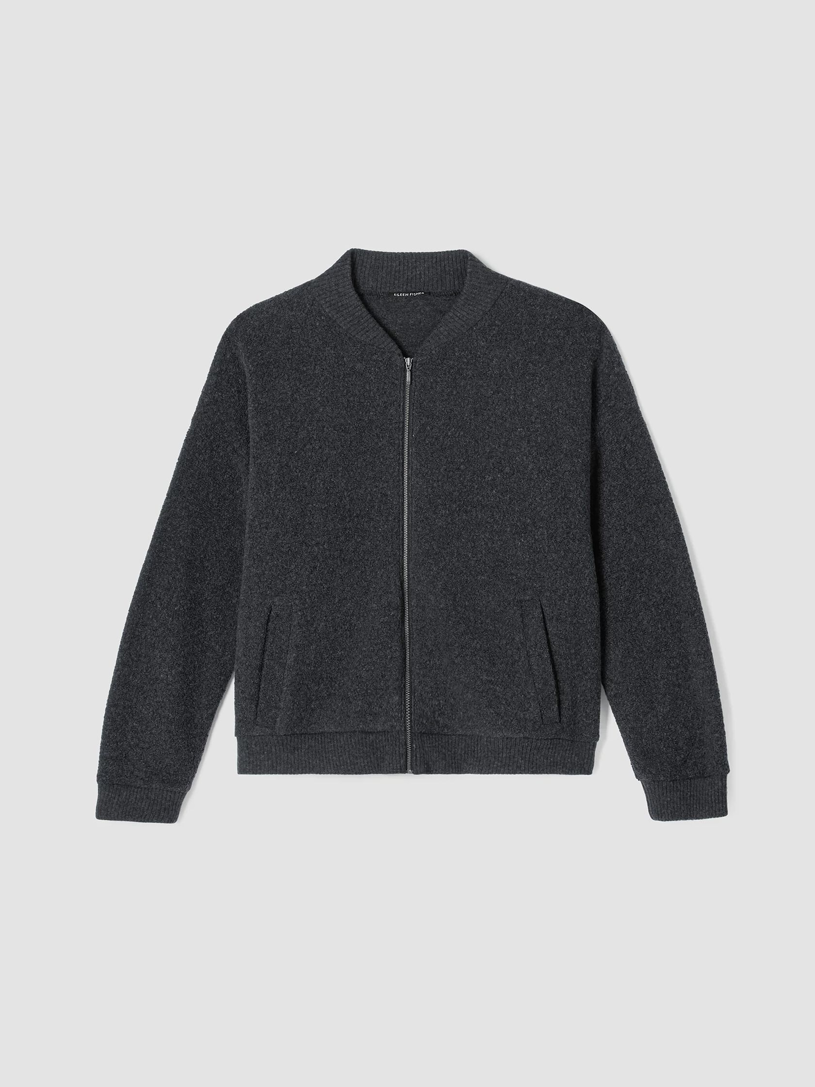 Boucle Wool Knit Flight Jacket