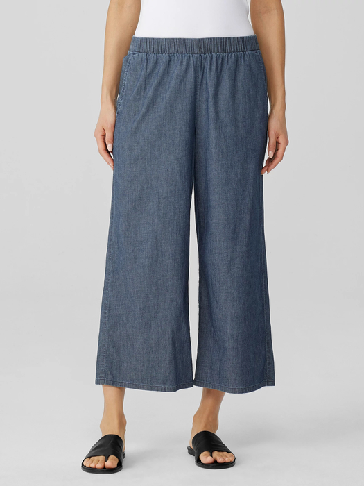 Airy Organic Cotton Twill Wide-Leg Pant