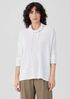 Organic Linen Cotton Slub Funnel Neck Top