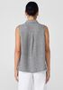 Puckered Organic Linen Sleeveless Shirt