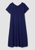 Silk Georgette Crepe V-Neck Dress
