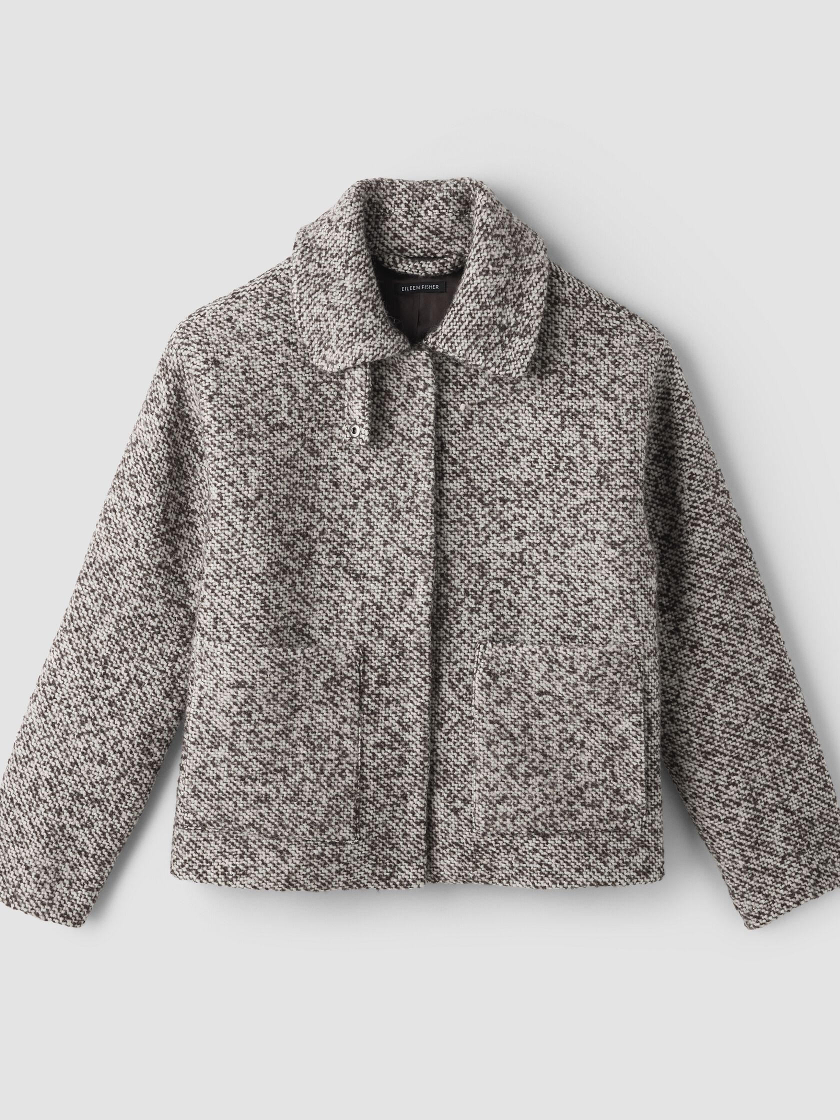 Marled Wool Tweed Classic Collar Jacket