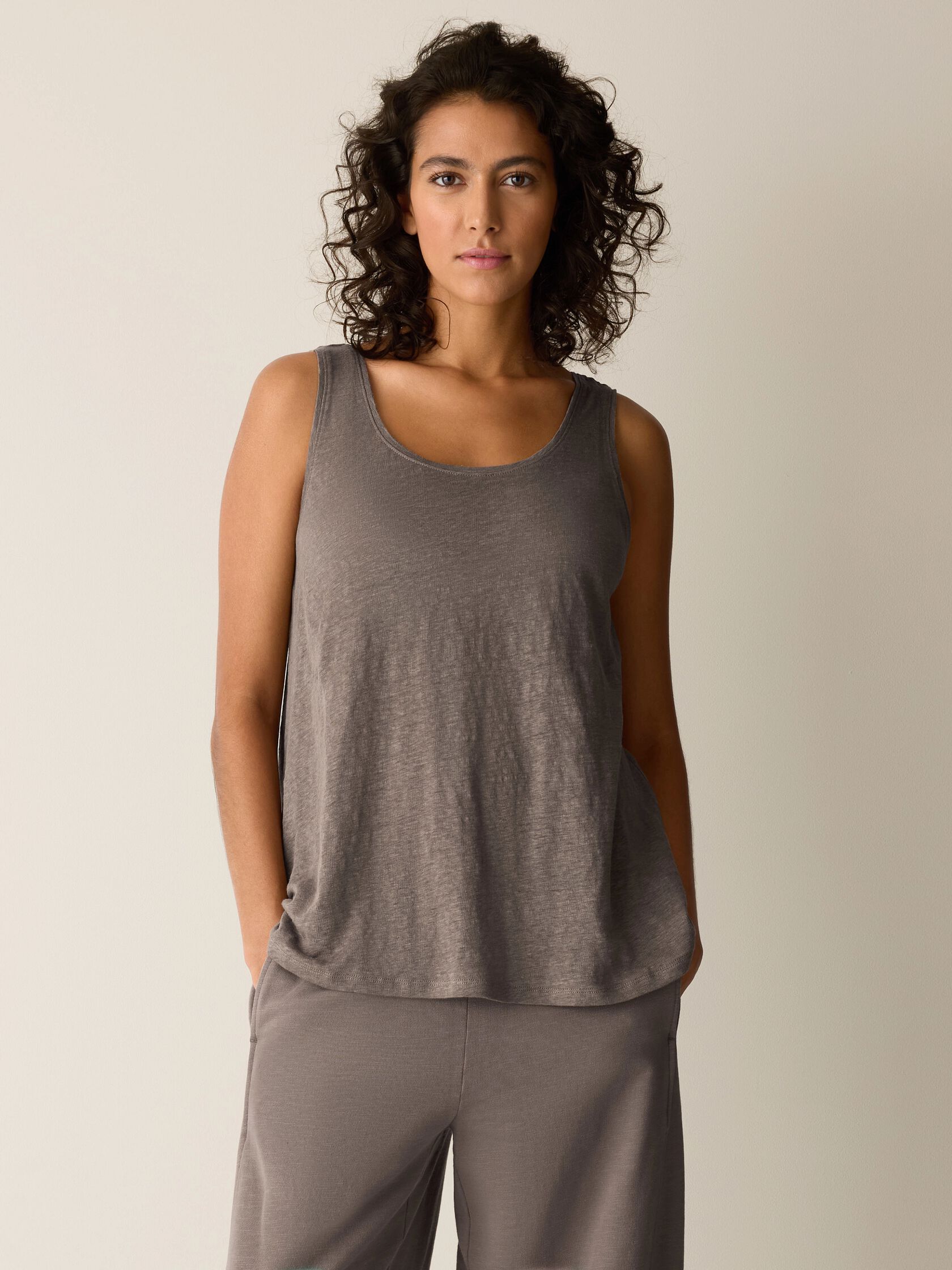 Organic Linen Jersey Scoop Neck Tank