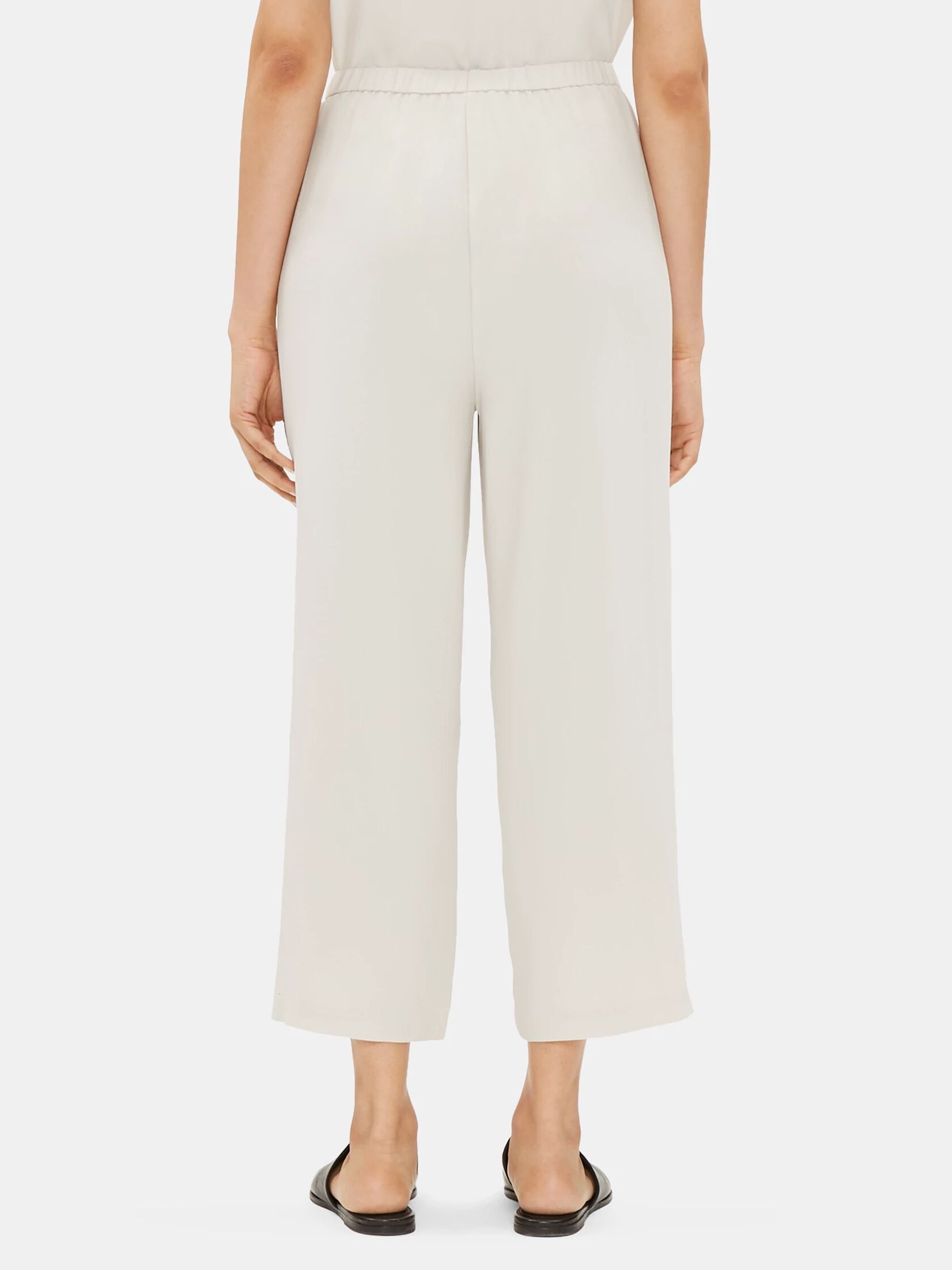 System Silk Georgette Crepe Cropped Pant