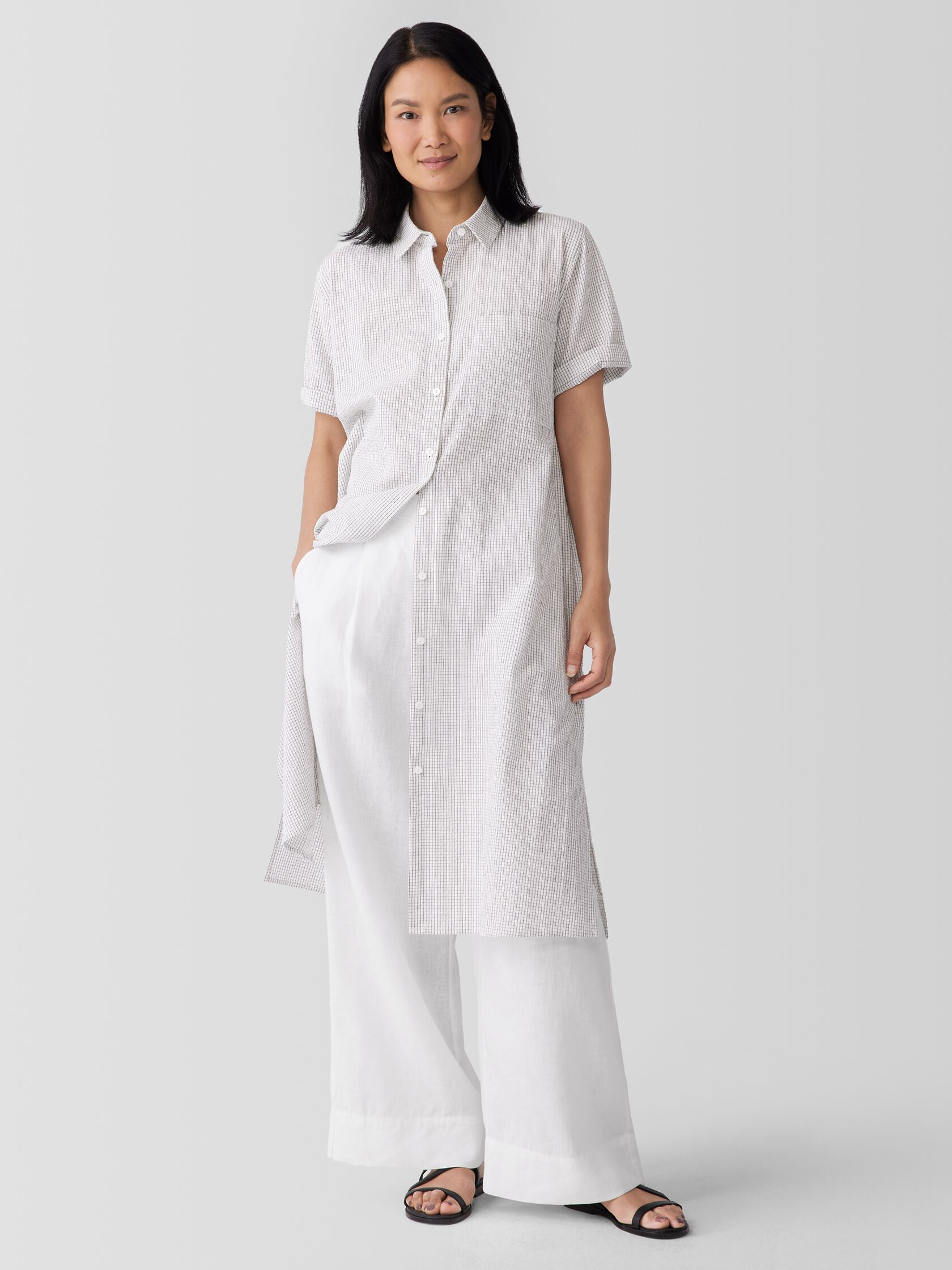 Organic Cotton Ripple Shirtdress