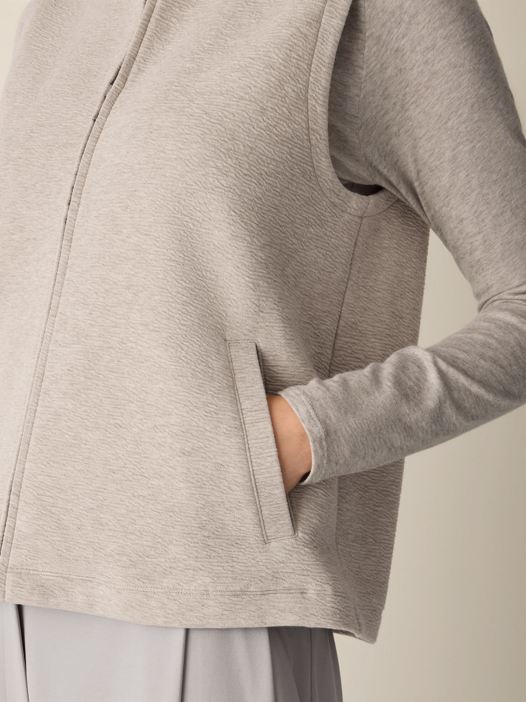 Textured Cotton Doubleknit Vest