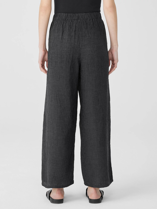 Puckered Organic Linen Wide-Leg Pant