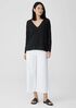 Organic Linen Cotton Slub V-Neck Top
