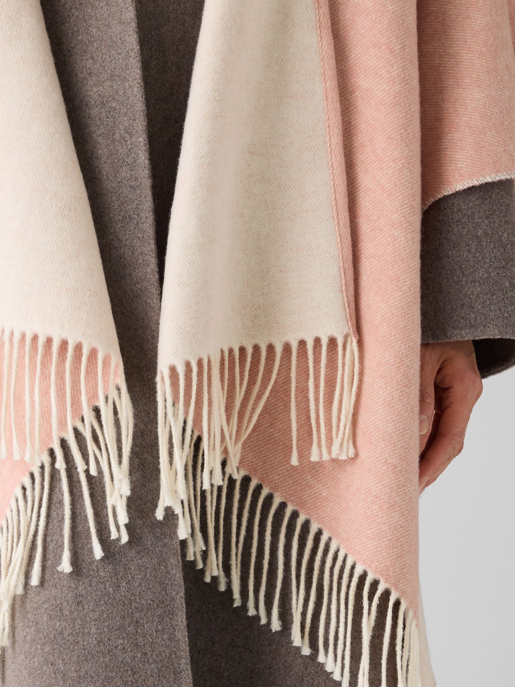 Brushed Recycled Cotton Cashmere Poncho