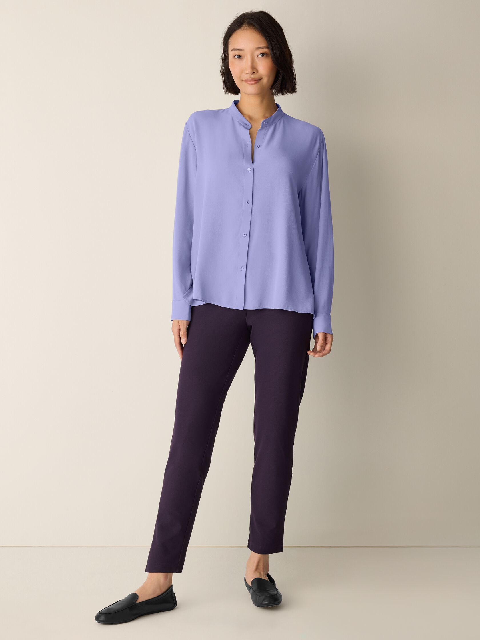 Washable Stretch Crepe Slim Pant