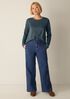 Cotton Stretch Denim Wide-Leg Trouser