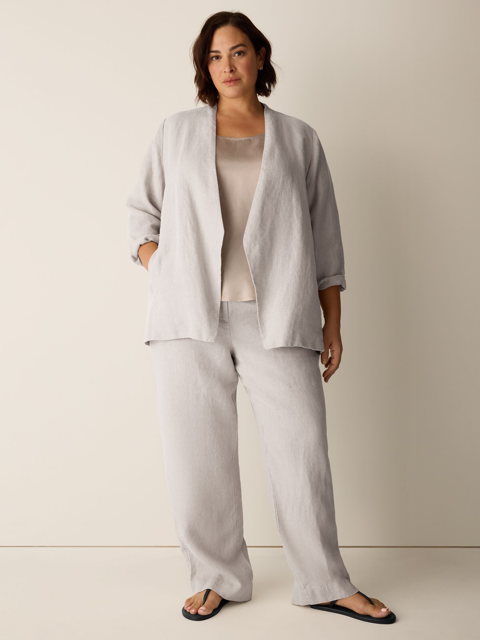 Heavy Organic Linen Angled Jacket