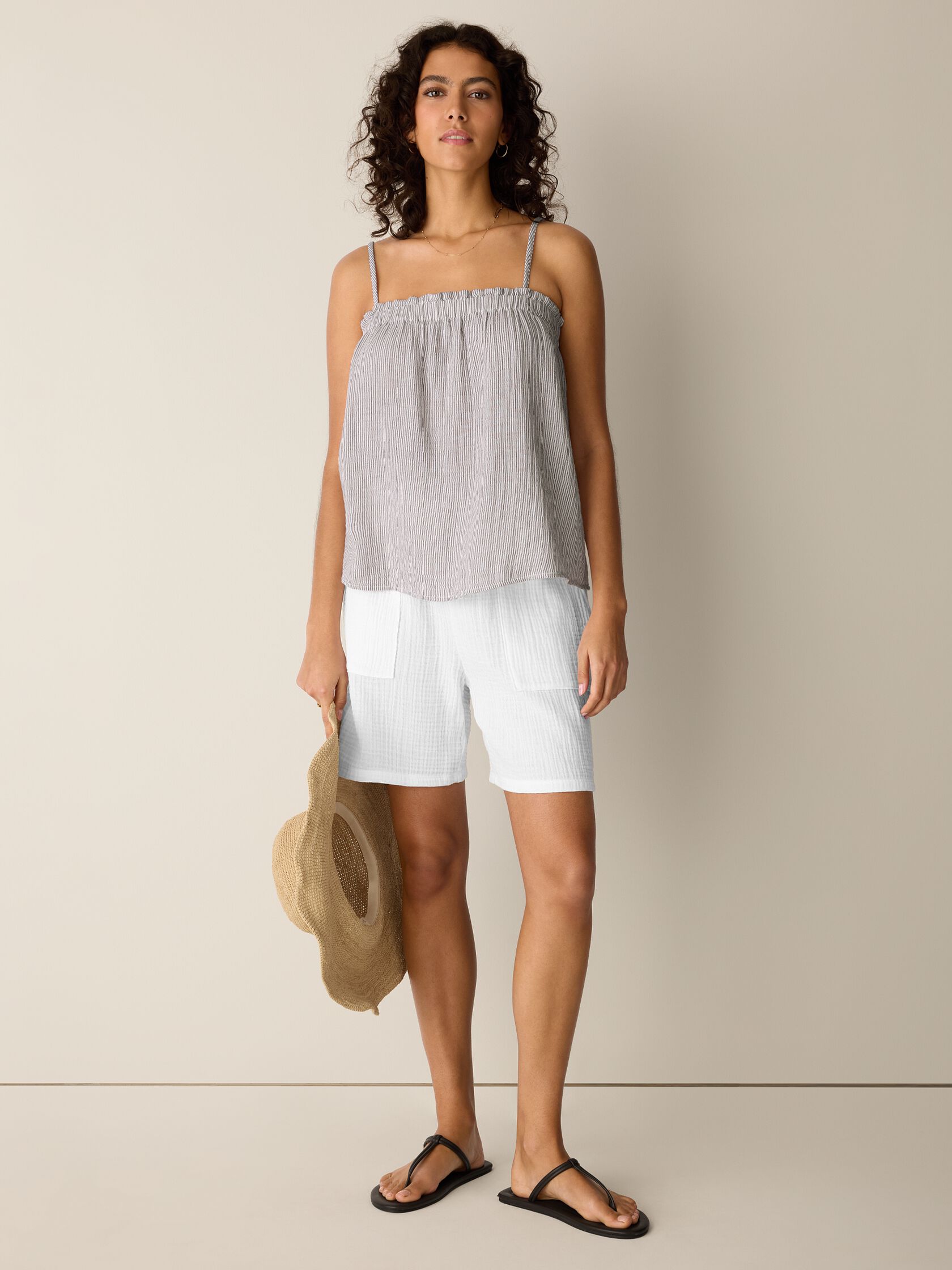 Striped Organic Cotton Gauze Cami