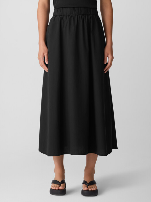 Washed Organic Cotton Poplin A-Line Skirt