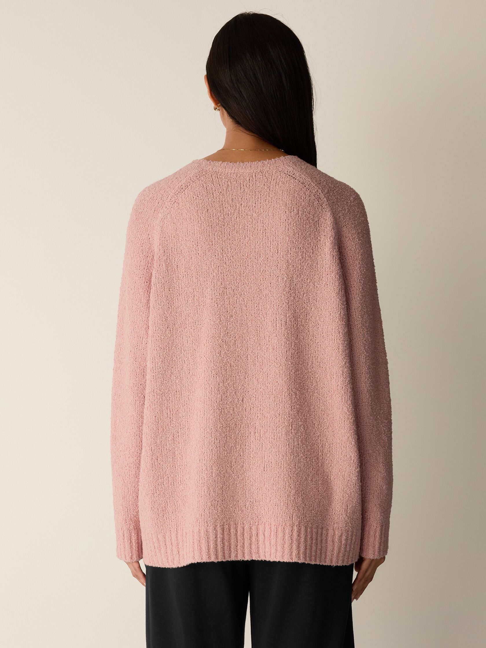 Organic Cotton Fluff Crew Neck Long Top