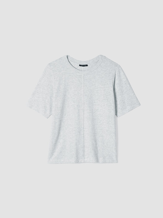 Organic Cotton Jacquard Crew Neck Top