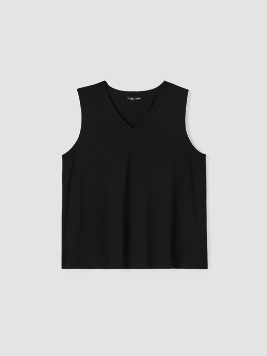 Stretch Jersey Knit V-Neck Tank