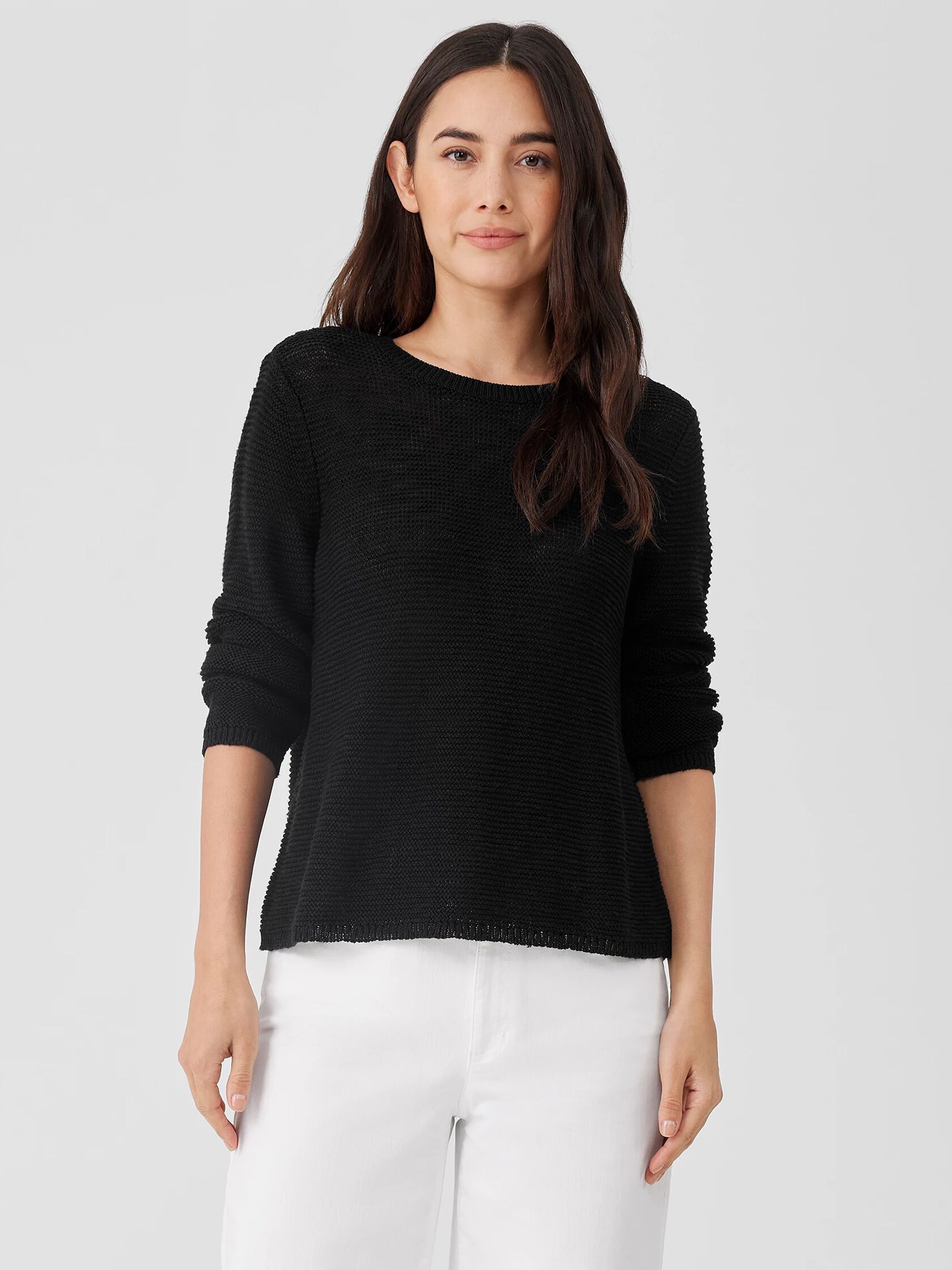 Organic Linen Cotton Crew Neck Top