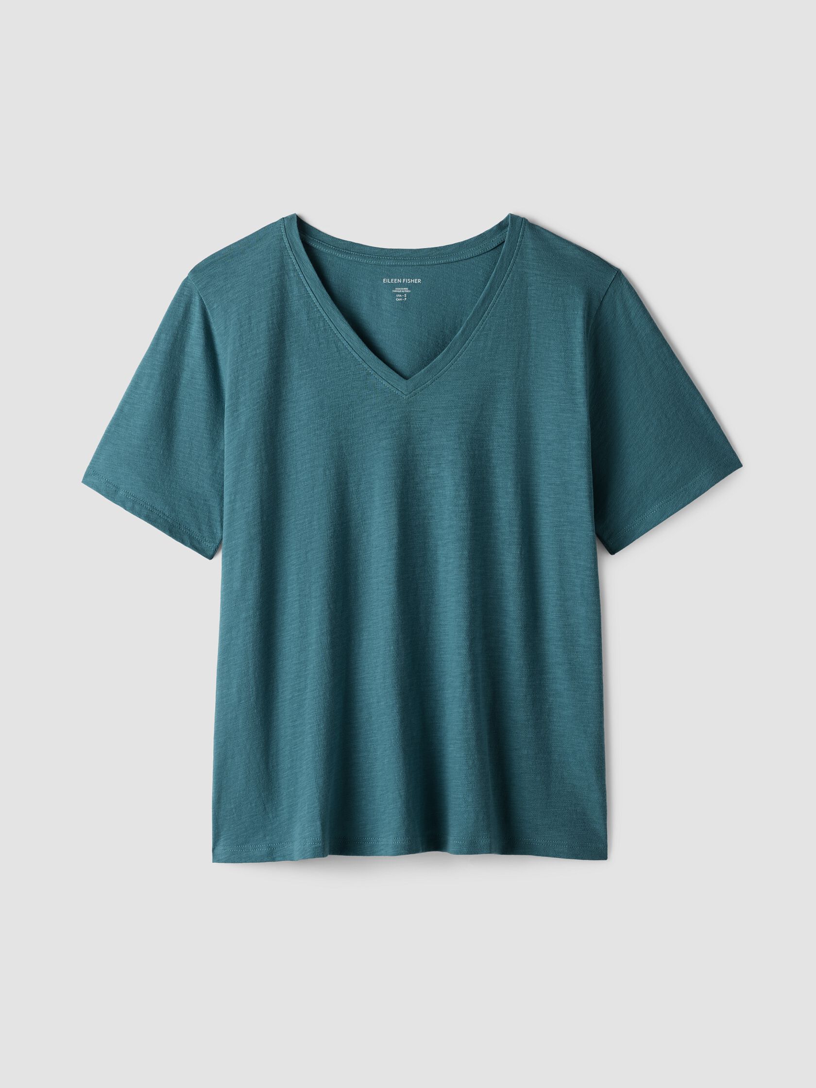 Organic Cotton Slubby Jersey V-Neck Tee