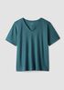 Organic Cotton Slubby Jersey V-Neck Tee