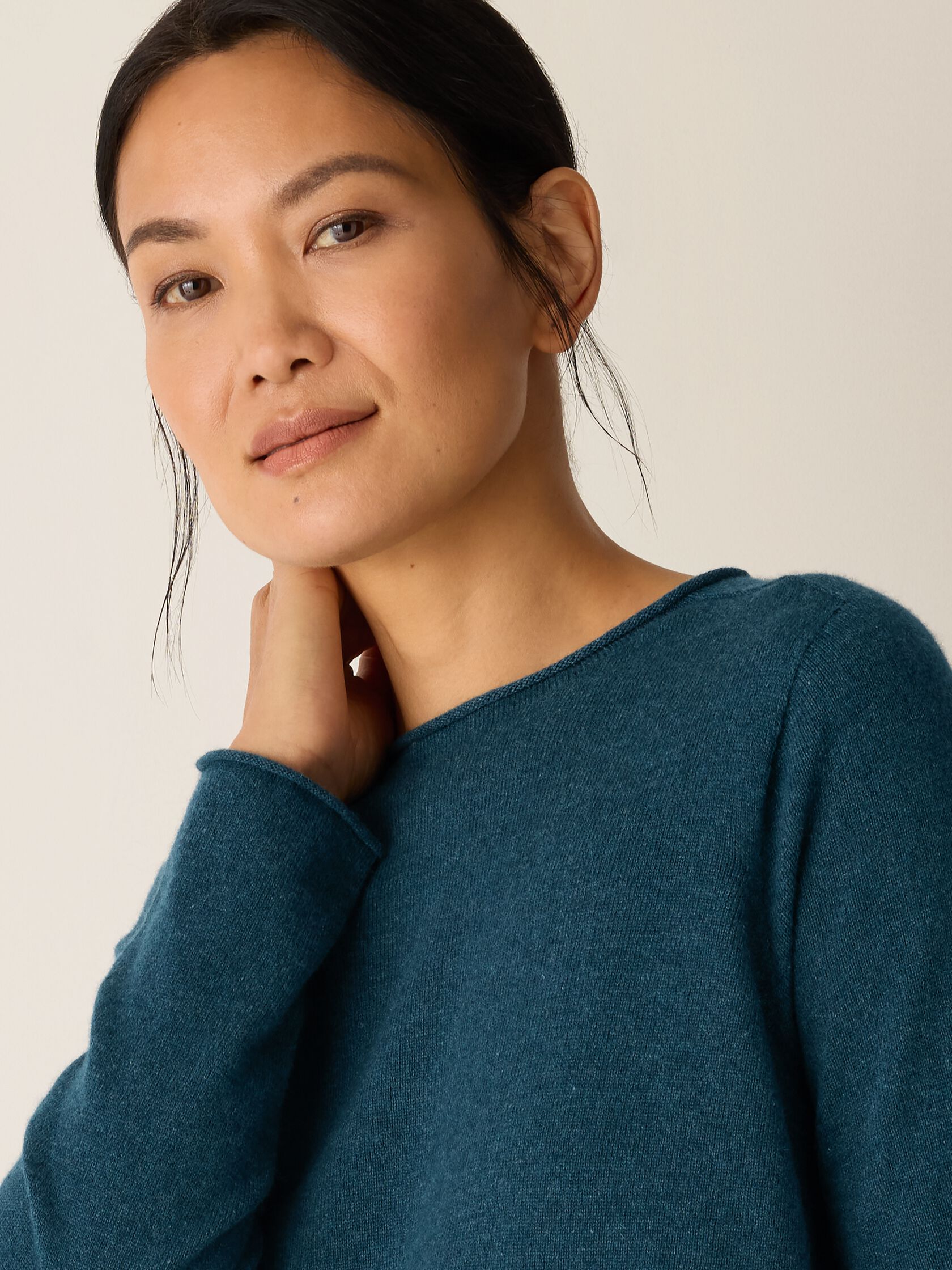 Italian Cashmere Crew Neck Long Top