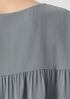 Silk Georgette Crepe Shirred-Back Top