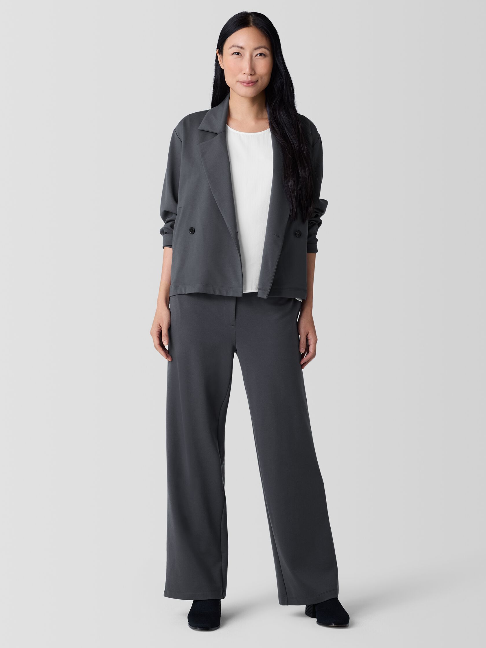 Washable Flex Ponte Wide Trouser Pant