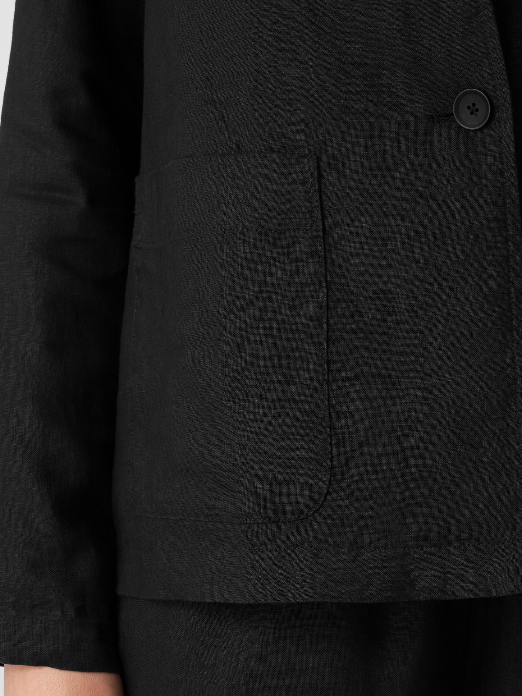 Organic Linen High Collar Jacket