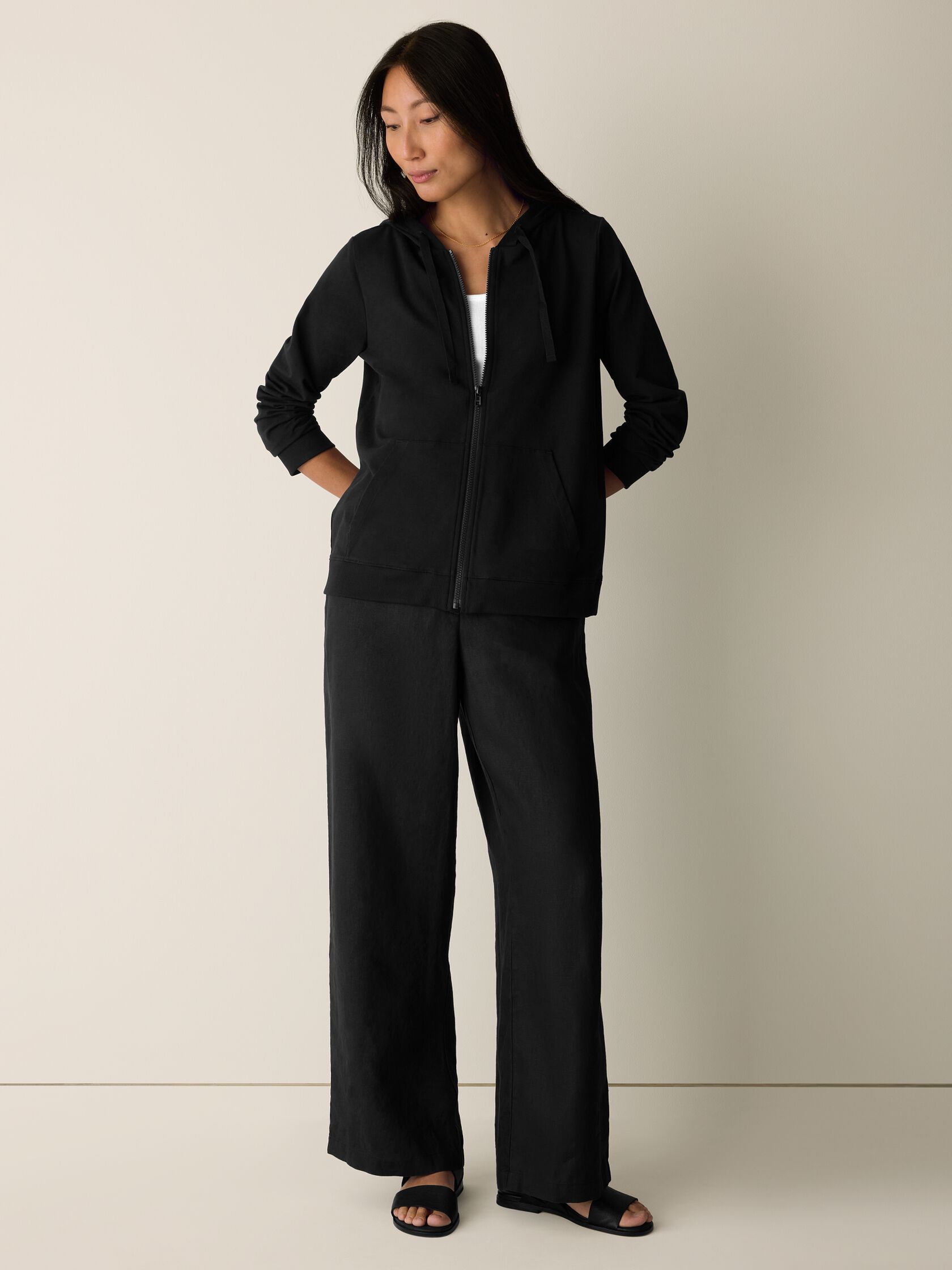 Pima Cotton Stretch Jersey Hooded Jacket