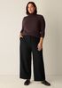 Sheer Cotton Blend Knit Turtleneck Top