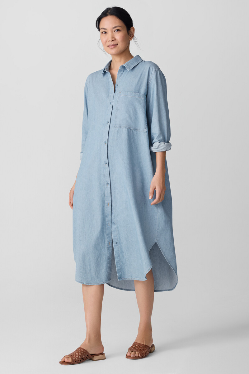 Airy Organic Cotton Twill Shirtdress Airy Organic Cotton Twill Shirtdress