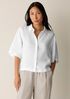 Organic Handkerchief Linen Elbow-Sleeve Shirt