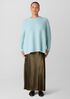 Cashmere Silk Boucle Bliss Crew Neck Long Top