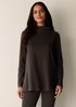Cozy Brushed Terry Hug Funnel Neck Long Top